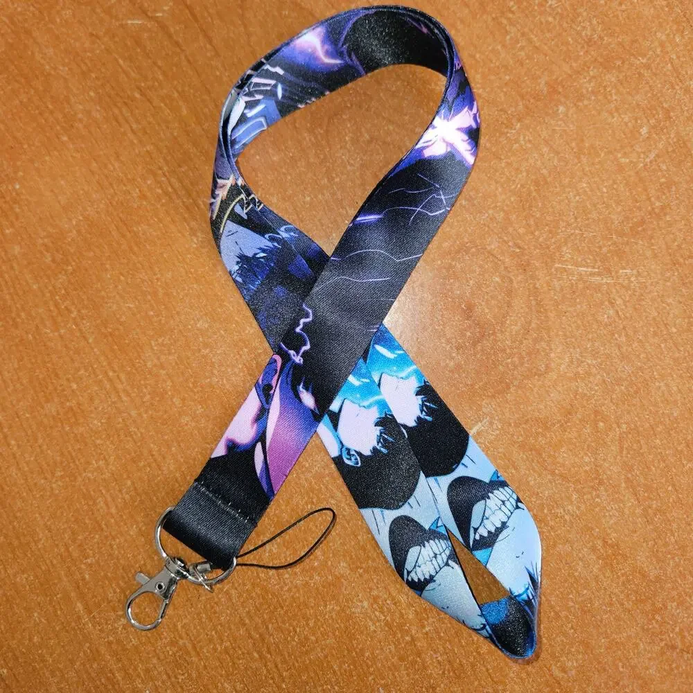 Solo Leveling Shadow Monarch Lanyard Dark Energy Print Keychain Strap